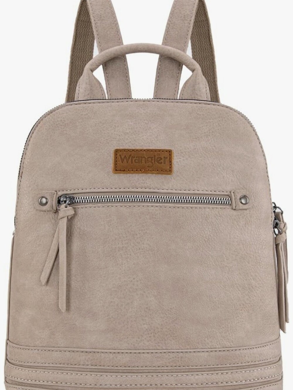 Wrangler Women's Taupe Faux-Leather Backpack